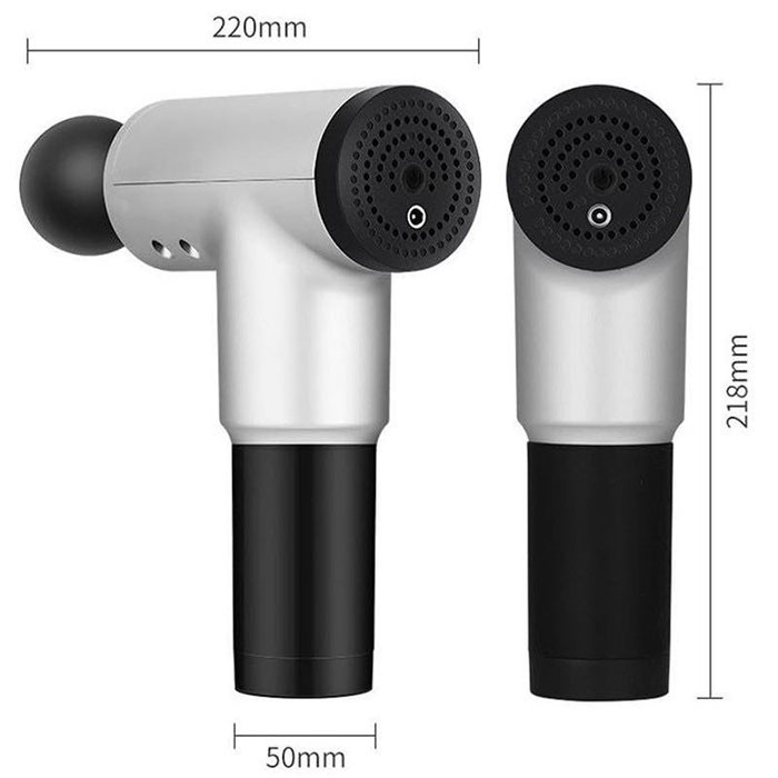 Máy Massage Cầm Tay Fascial Gun HG 320, 4 Đầu 6 Chế Độ - Máy Massage Toàn Thân Giảm Đau Cơ - Bảo Hành 12 Tháng