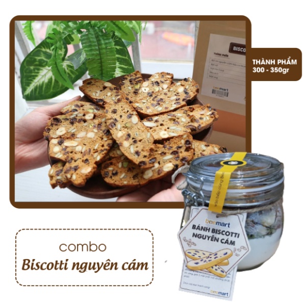 Set nguyên liệu làm bánh BISCOTTI nguyên cám tại nhà,  Ăn ngon dáng thon thành phẩm 400gr