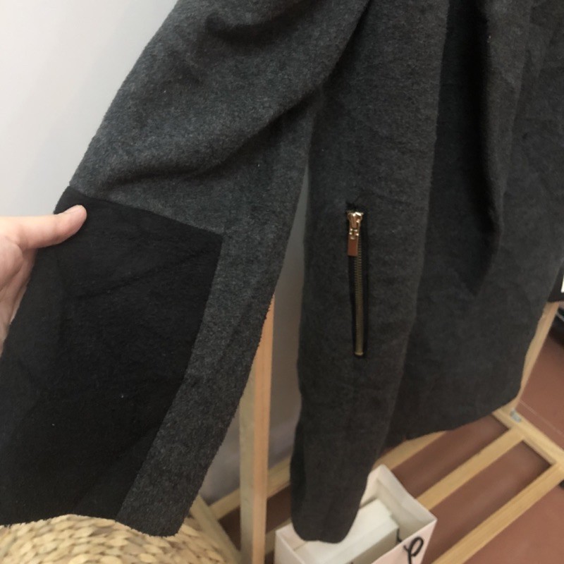 áo khoác blazer chất dạ form suông dài size S
