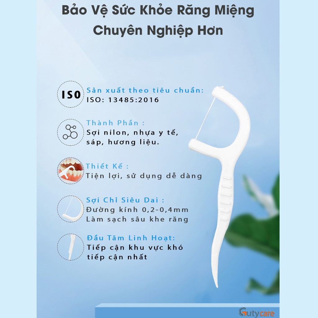 Tăm chỉ nha khoa Oraltana Lọ 100 cái, sợi chỉ nhỏ vừa kẽ răng, làm sạch sâu mà không làm tổn thương nướu