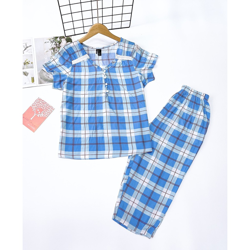 Bộ cổ bèo 6 nút, quần 7 tấc chất tole lanh vnxk cực xinh