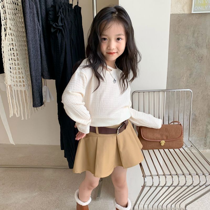 [Hàng Có Sẵn] Áo Thun Cotton Dài Tay Thoải Mái Đơn Giản Cho Bé Gái