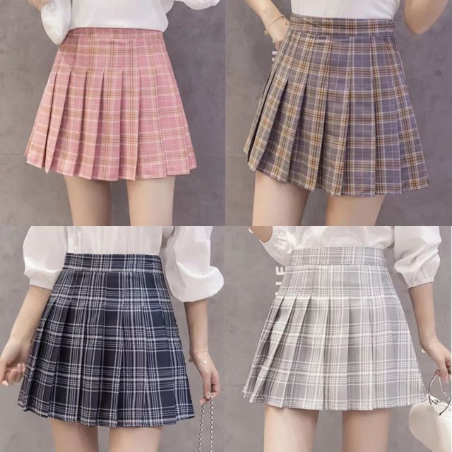 [ Hàng Order] Váy xếp ly kẻ caro ulzzang