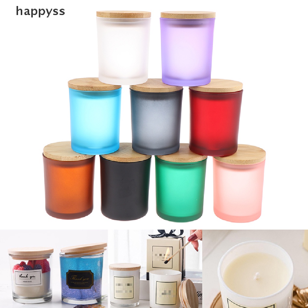 Cốc Thủy Tinh 200ml Có Nắp Gỗ Tre Dùng Đựng Nến Diy