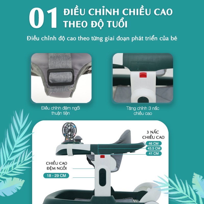 Xe tập đi chữ U cho bé, có bàn phát nhạc kèm bàn ăn Vbaby 009 - bảo hành 1 năm