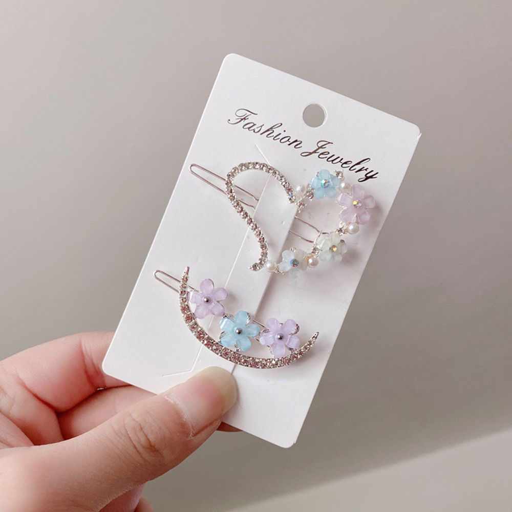Kẹp tóc hình hoa/trái tim phong cách Hàn Quốc cho nữ