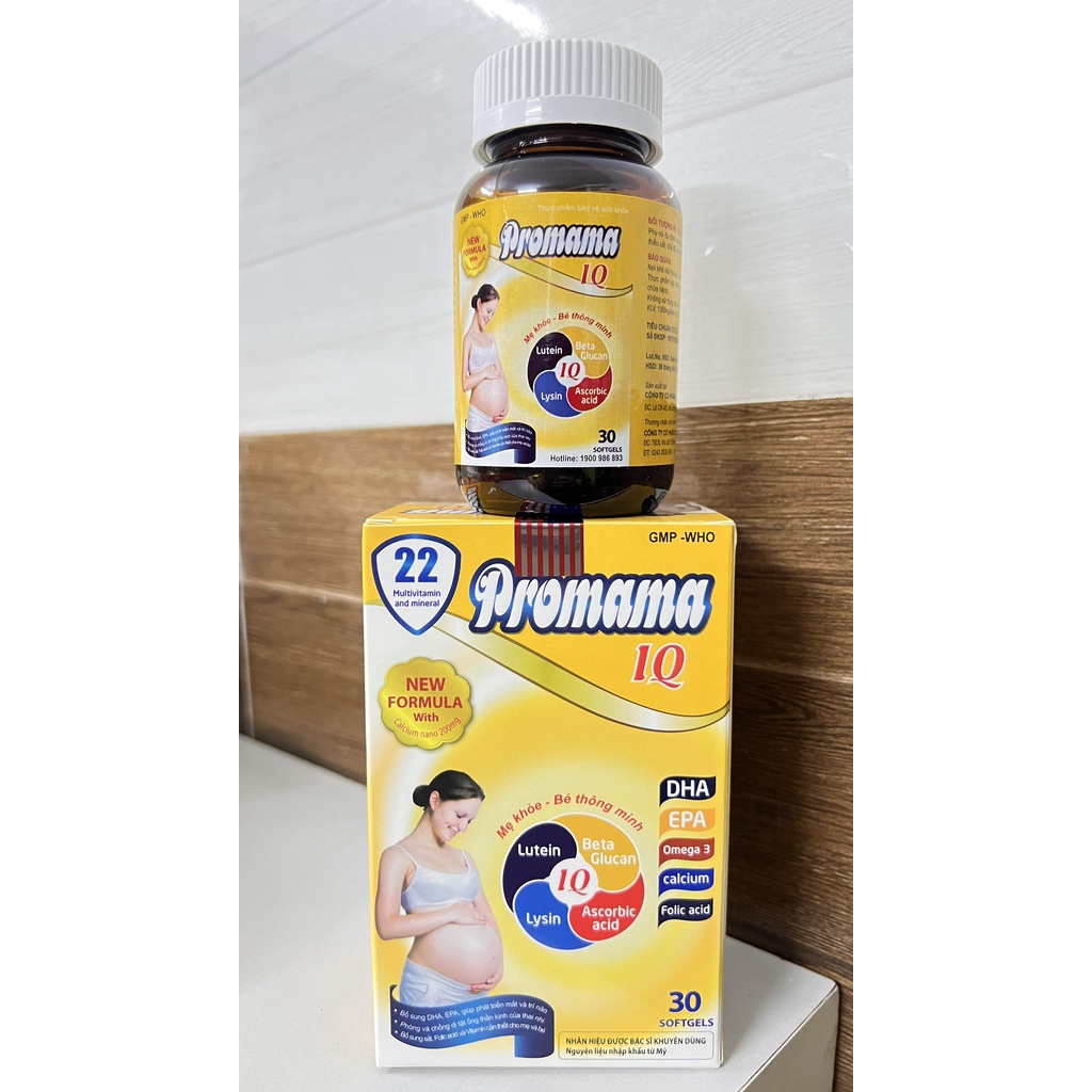 Viên bổ tổng hợp dành cho bà bầu Promama IQ cho phụ nữ dự định mang thai có thai cho con bú,sau sinh.suckhoechomoinha