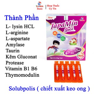 Siro ăn ngon cho trẻ JAPAMIN GOLD giúp tăng cảm giác ngon miệng, khắc phục tình trạng biếng ăn của trẻ, hộp 20 ống