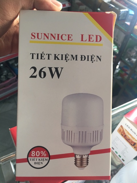 Bóng đèn LED trụ, LED BULD 5w, 9w, 13w, 18w, 26w, 36w SUNNICE tiết kiệm điện - chính hãng, có sẵn, ảnh shop tự chụp