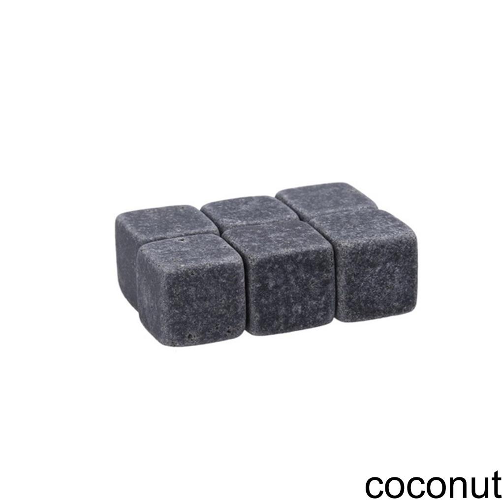 [Coco] 6pcs/set Whiskey Stones Sipping Ice Cube Whisky Stone Rock Wine Cooler Christmas Bar Accessories