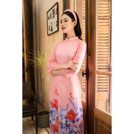 🥰 Áo dài truyền thống cao cấp họa tiết in 3d đẹp nhẹ nhàng . Áo dài tết thiết kế cao cấp cách điệu