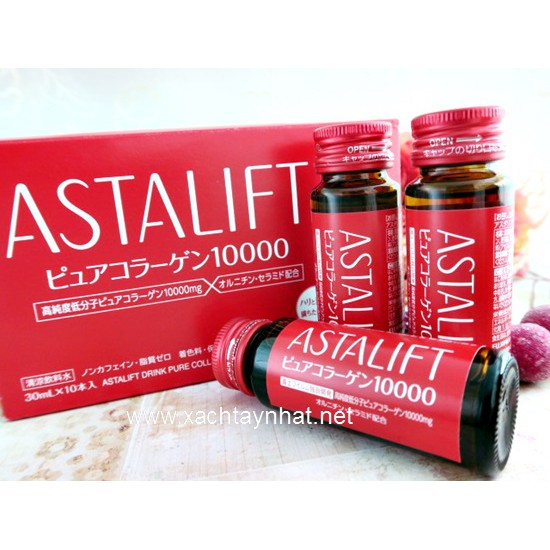 Hộp 10 chai Thức uống Astalift bổ xung 10,000mg collagen tinh khiết