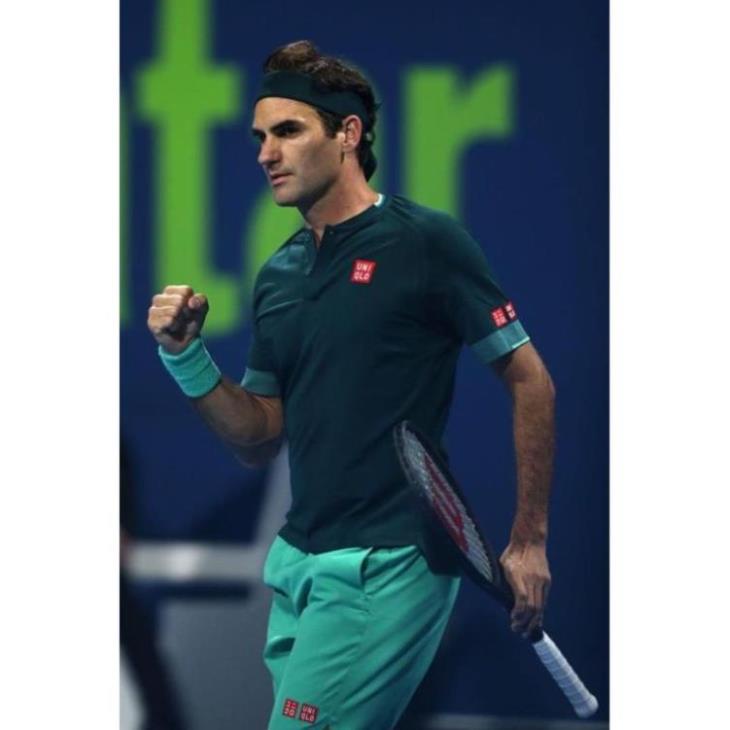 xả tết Bộ Quần Áo Thể Thao Nam Uniqlo Tennis Federer Doha Open 2021  