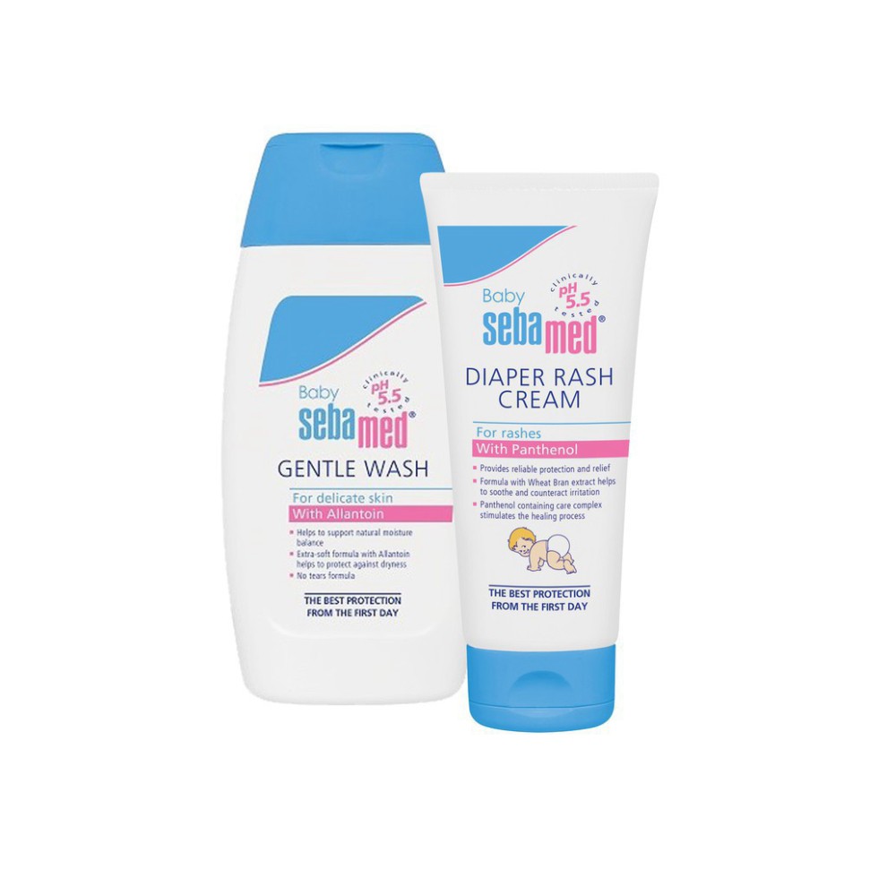 [CHÍNH HÃNG] Combo Sebamed Cho Bé Sữa Tắm Gội Dịu Nhẹ Toàn Thân Sebamed pH5.5 200ml &amp; Kem Ngăn Ngừa Hăm Tã pH5.5 50ml