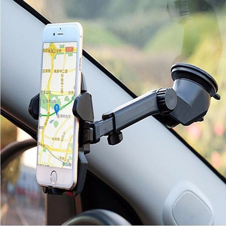 Giá đỡ điện thoại trên ô tô loại hít kính cổ dài rất thuận tiện