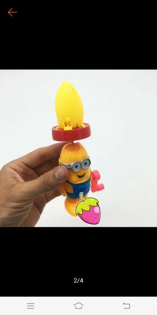 Đồ Chơi Quạt Minion Cánh Sen Quay Tay Có Đèn