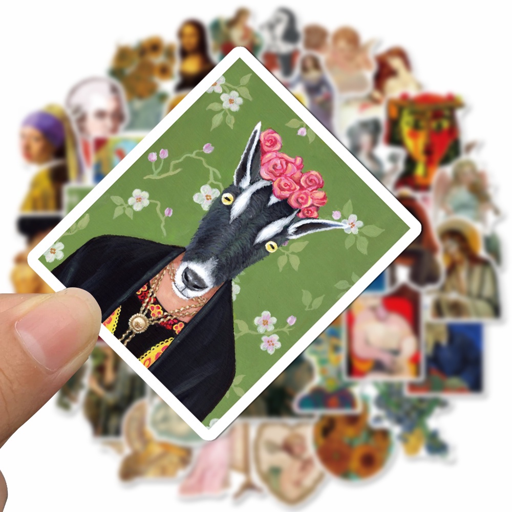 Bộ 50 miếng dán trang trí đồ vật nghệ thuật không thấm nước