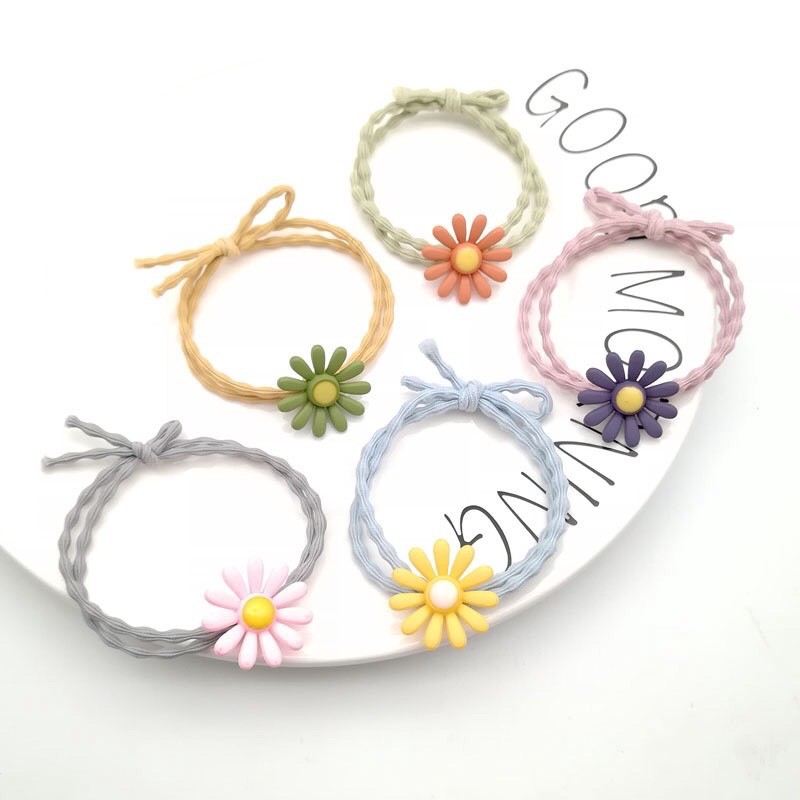 Set 5 thun cột tóc - dây buộc tóc hoa cúc cực xinh - Dumi Shop