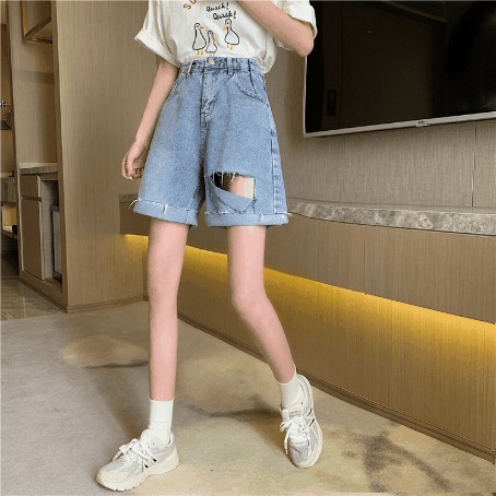 Quần đùi jean rách ống ulzzang 9932