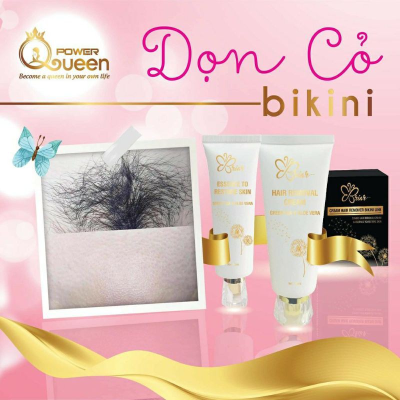 Combo Kem Triệt Tẩy Lông Briar Bikini Tẩy Sạch Mọi Loại Lông Tay, Chân, Nách, Bẹn
