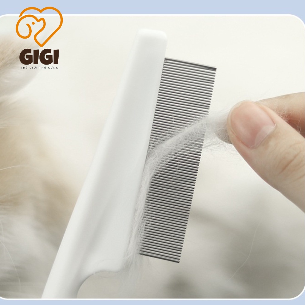 Lược chải ve rận bọ chét răng inox lông thú cưng dụng cụ vệ sinh làm đẹp massage phụ kiện chó mèo - GiGi Pet Shop