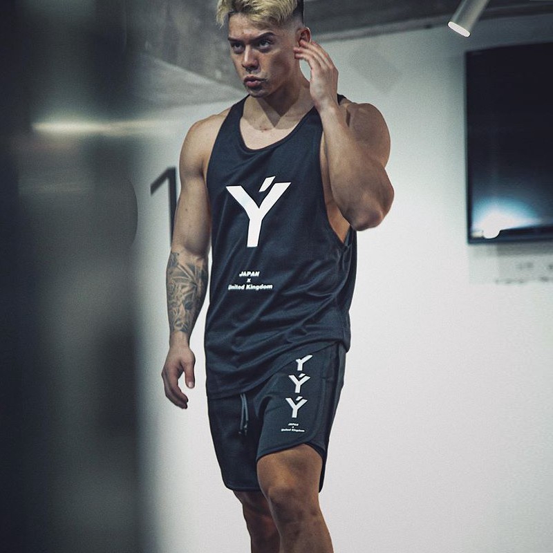 2 in1 Double-layer Fitness Running Sweat Shorts 2 in1 New Mens Stretch Quick-drying Breathable Shorts Sports Bottom Plus Size Short Pants Training Sports Wear