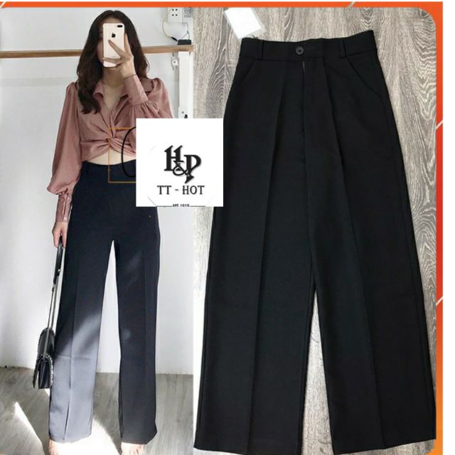 Quần ống suông kháo giữa,quần ống rộng_ M333