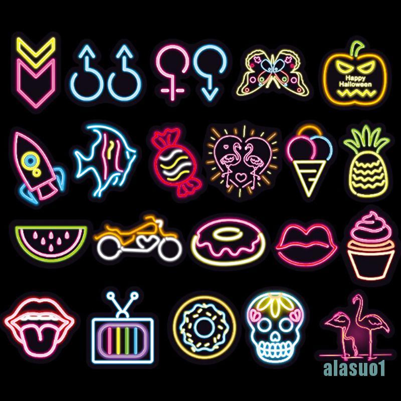 Bộ 100 Miếng Dán Đèn Neon Siêu Dễ Thương