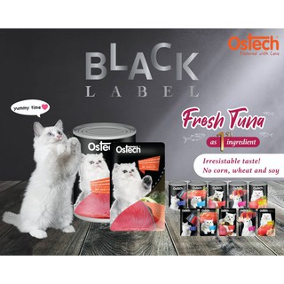 PATE / THỨC ĂN ƯỚT DINH DƯỠNG CHO MÈO ĐỦ VỊ 80G - OSTECH CAT (BLACK LABEL) - THÁI LAN