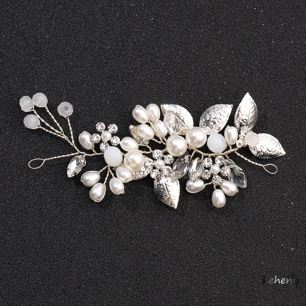 Dây Cài Tóc Đính Ngọc Trai Và Lá Cây Phong Cách Boho Cho Cô Dâu
