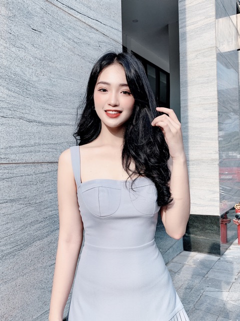 Váy 2 dây đuôi váy xếp ly V478 KYMIE | BigBuy360 - bigbuy360.vn