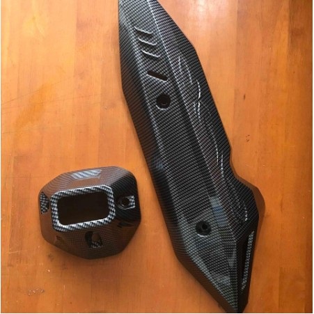 COMBO ỐP BÔ và CHỤP MỎ BÔ CARBON TRANG TRÍ GẮN XE HONDA VARIO, CLICK 150CC 2018 TRỞ LÊN