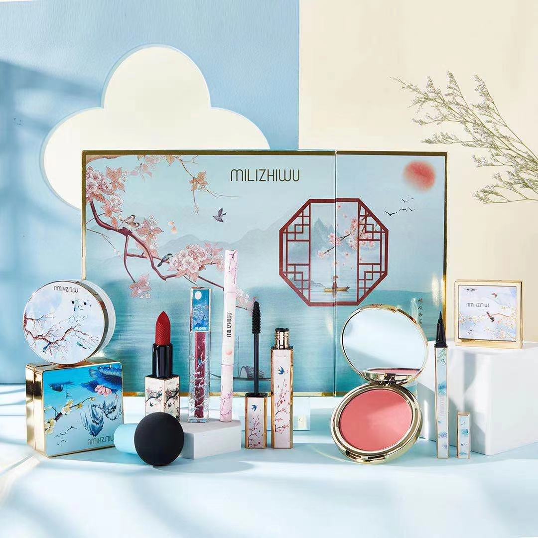 Bộ mỹ phẩm 10 món gồm son môi+ má hồng+ kẻ mắt+ mascara phong cách Trung Hoa | BigBuy360 - bigbuy360.vn