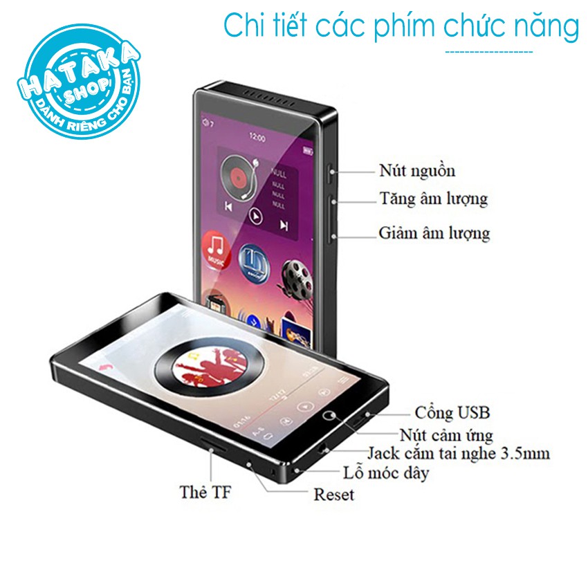 Máy Nghe Nhạc lossless Mp4 RUIZU H1 bluetooth FULL cảm ứng