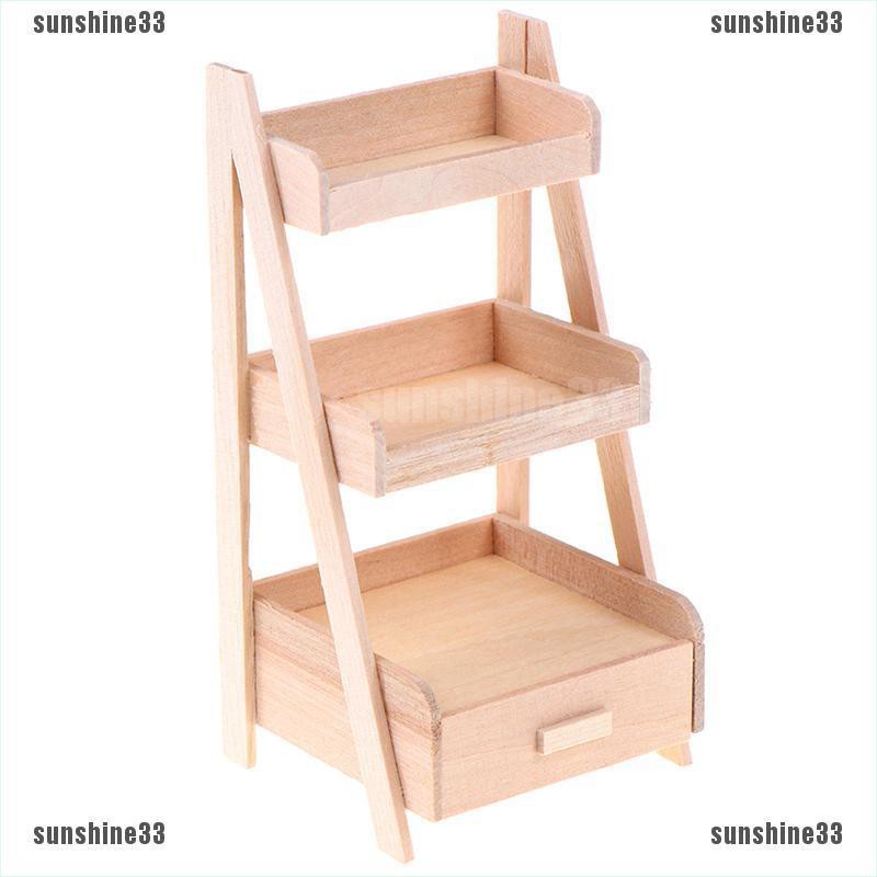 Kệ Gỗ Đứng Mini Trang Trí Nhà Búp Bê Tỉ Lệ 1: 12