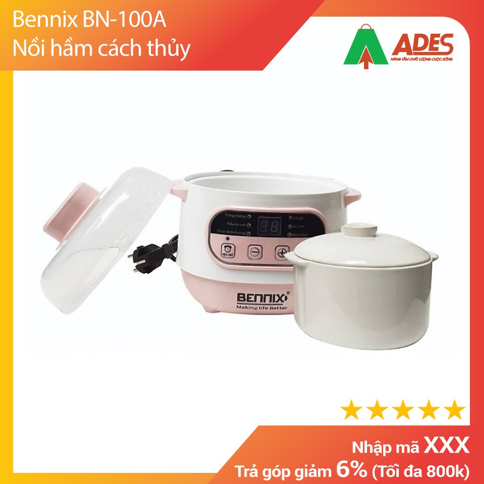 Bennix BN-100A - Nồi hầm cách thủy (nồi chưng yến) điện tử, dung tích 2 lít, hàng Thái lan bảo hành 1 năm chính hãng