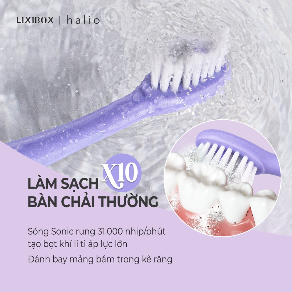 Bàn Chải Điện Làm Trắng Răng Halio Sonic Whitening Electric Toothbrush PRO Periwinkle