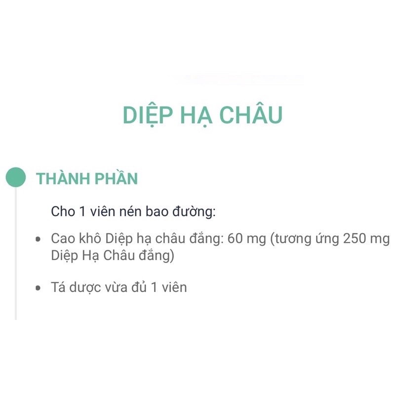 Diệp Hạ Châu Tăng Cường Chức Năng Gan, Hạ Men Gan, Tiêu Mụn Nhọt Hiệu Quả