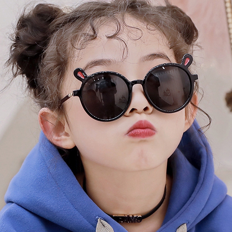 Sunglasses For Kids 2020 new Korean Version Of Cute Bear Ear Round Glasses PC Frame Kids Glasses