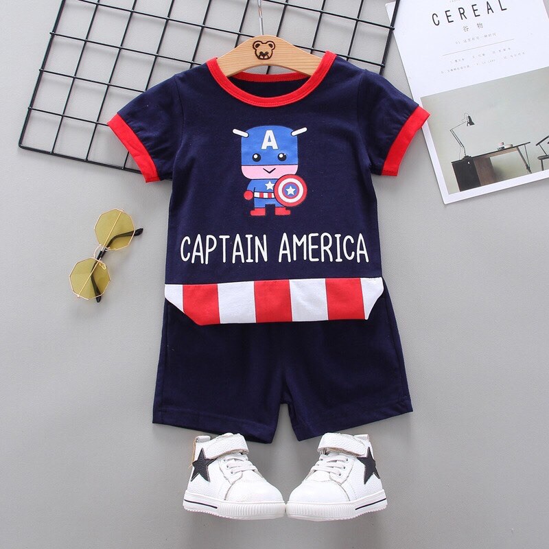 Bộ siêu nhân captain-amerian siêu hot cho bé trai bé gái - BSNC