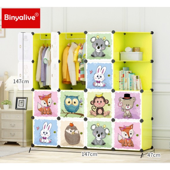 TỦ GHÉP HÌNH THÚ 16 NGĂN SIZE LỚN