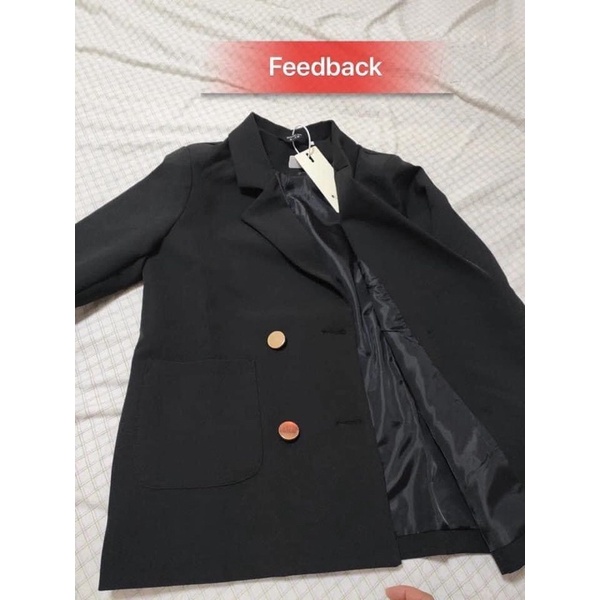 Áo Blazer Xuông Pha Kẻ Tay