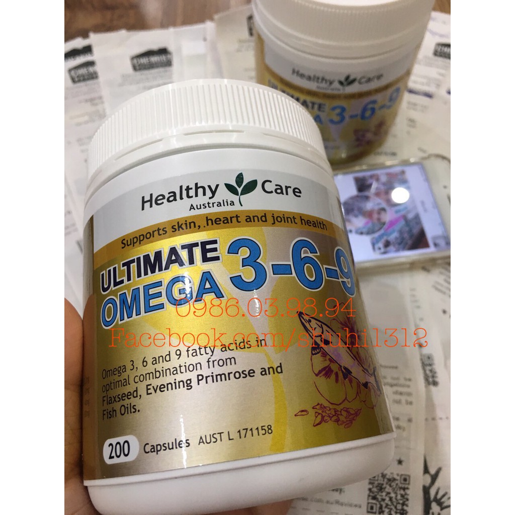 Omega 369 của Healthy Care Úc 200 viên - Hàng Chemist Úc đi air