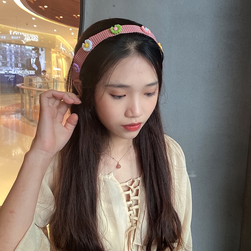 Băng đô vải trơn, bờm tóc dập dính chống trượt cài tóc cho bé phong cách đáng yêu