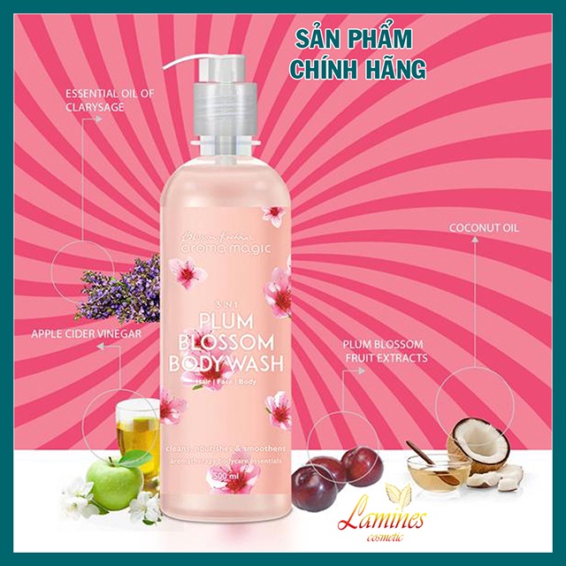 Sữa Tắm Trắng da Aromamagic | Aroma Magic 3in1 Plum Blossom Bodywash 500ml