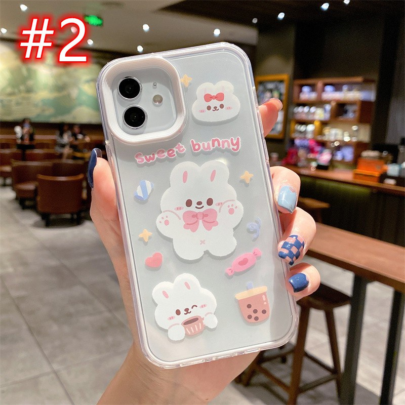 Ốp Điện Thoại Trong Suốt Hình Gấu 3 Trong 1 Cho iphone 11 13 12 pro max x xr 7plus xsmax
