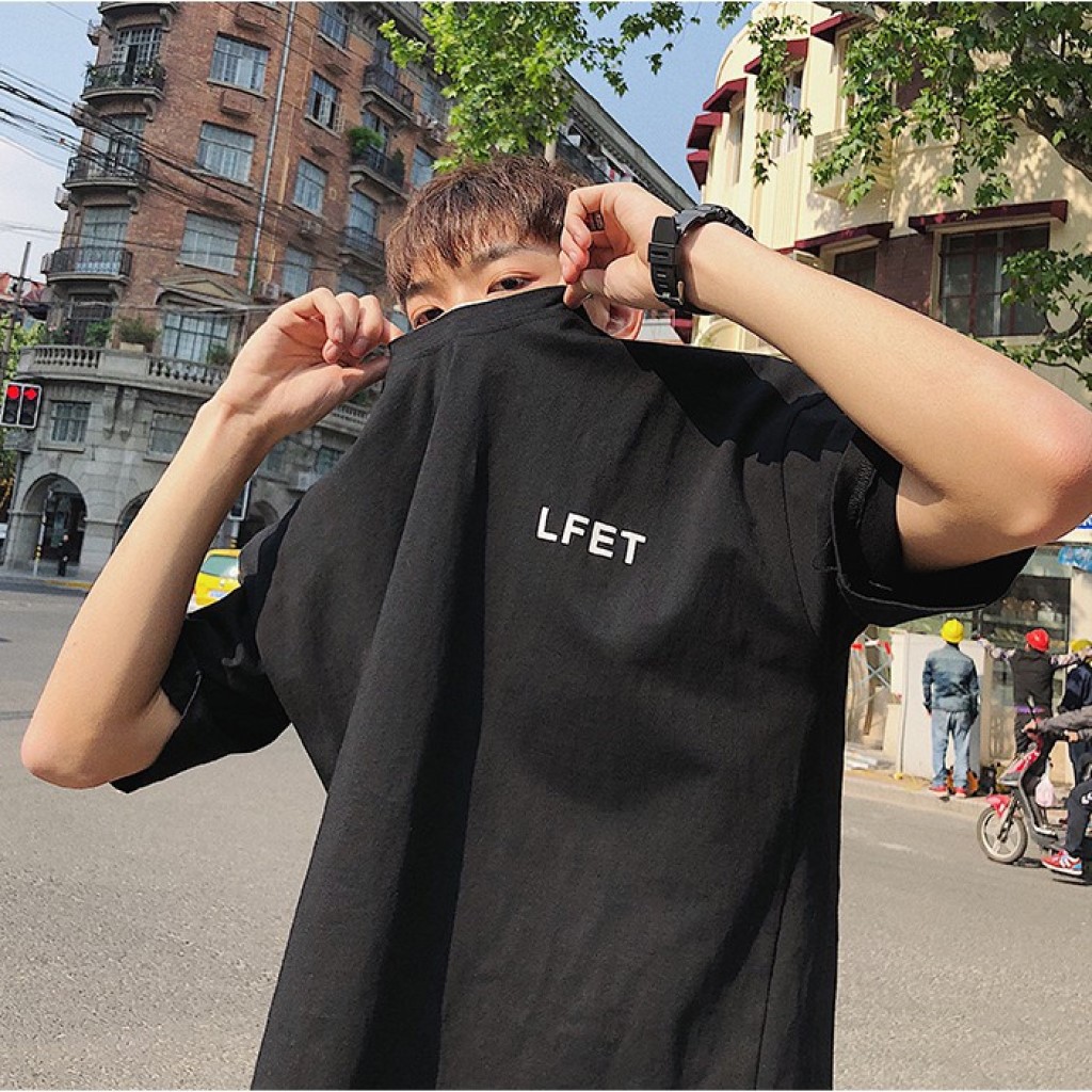 Áo thun nam nữ unisex tay lỡ LF basic tee phông form rộng  3 màu trắng , đen, vàng cotton dáng xuông streetwear AT07