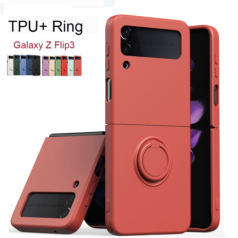 Ốp điện thoại silicon chống sốc có vòng đỡ từ tính Samsung Galaxy Z Flip3 Flip 3 5G SM-F711B SM-F711N SM-F711U SM-F711U1