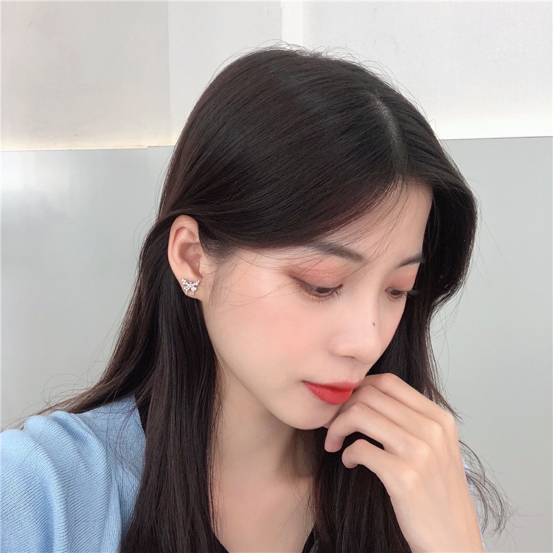Khuyên Tai Hình Bướm Đính Đá Nhỏ Xinh Thời Trang Mùa Hè Cho Nữ