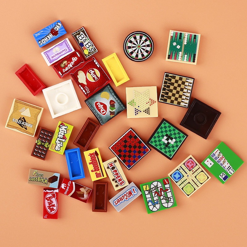 Moc city Mô Hình Đồ Chơi Xếp Hình Cảnh Quan Thức Ăn Kẹo Cỡ Nhỏ